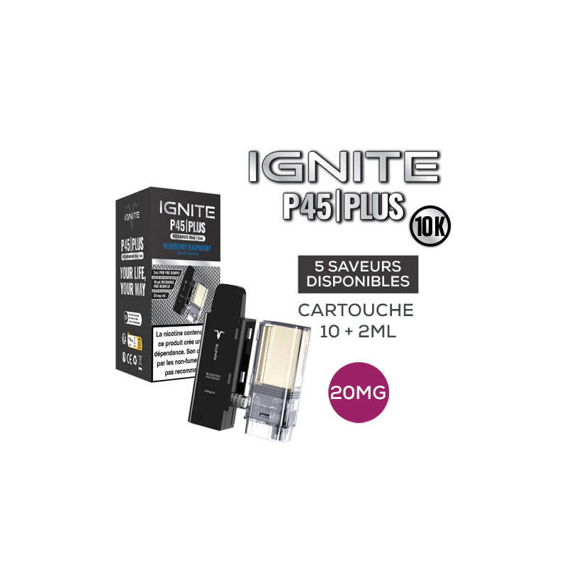 Cartouche P45 Plus 10K Refill 10+2ml 20mg Ignite ANANAS GIVRE