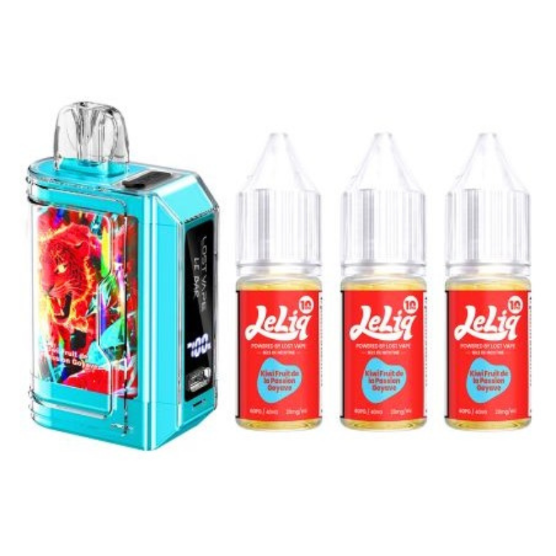 Kit Le Bar 45k Lost Vape kiwi fruits de la passion goyave (3x10ml 20mg)