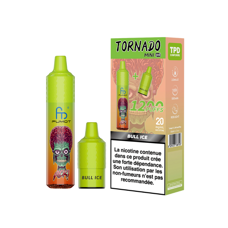 Kit Tornado Mini 1200 Puffs BULL ICE