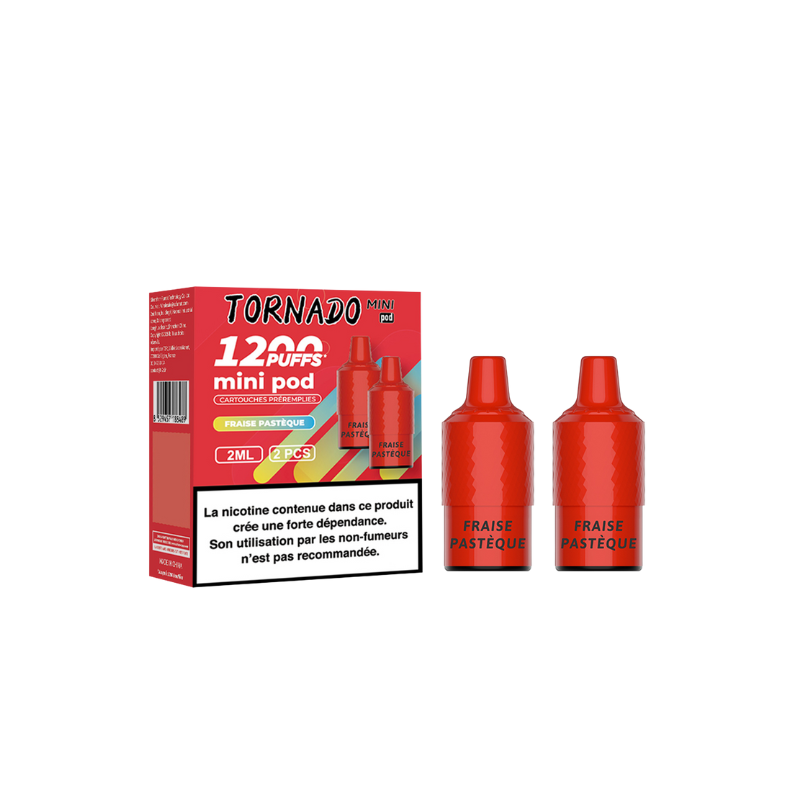 Pack de 2 Pods Tornado Mini 2ml 20mg Fumot FRAISE PASTEQUE