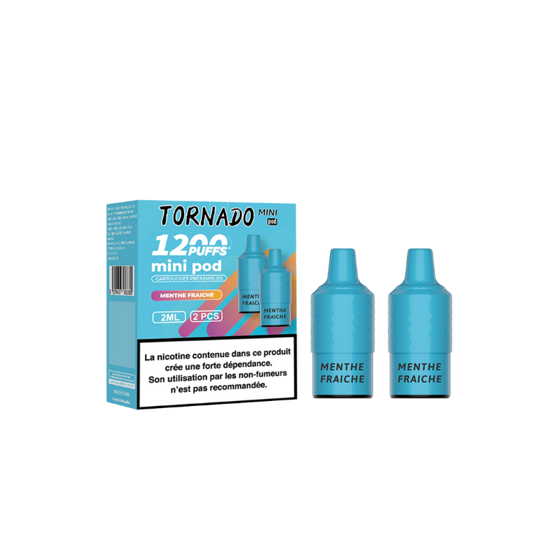 Pack de 2 Pods Tornado Mini 2ml 20mg Fumot MENTHE FRAÎCHE
