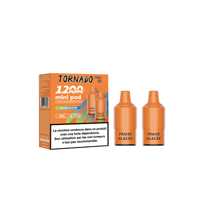 Pack de 2 Pods Tornado Mini 2ml 20mg Fumot FRAISE GLACEE
