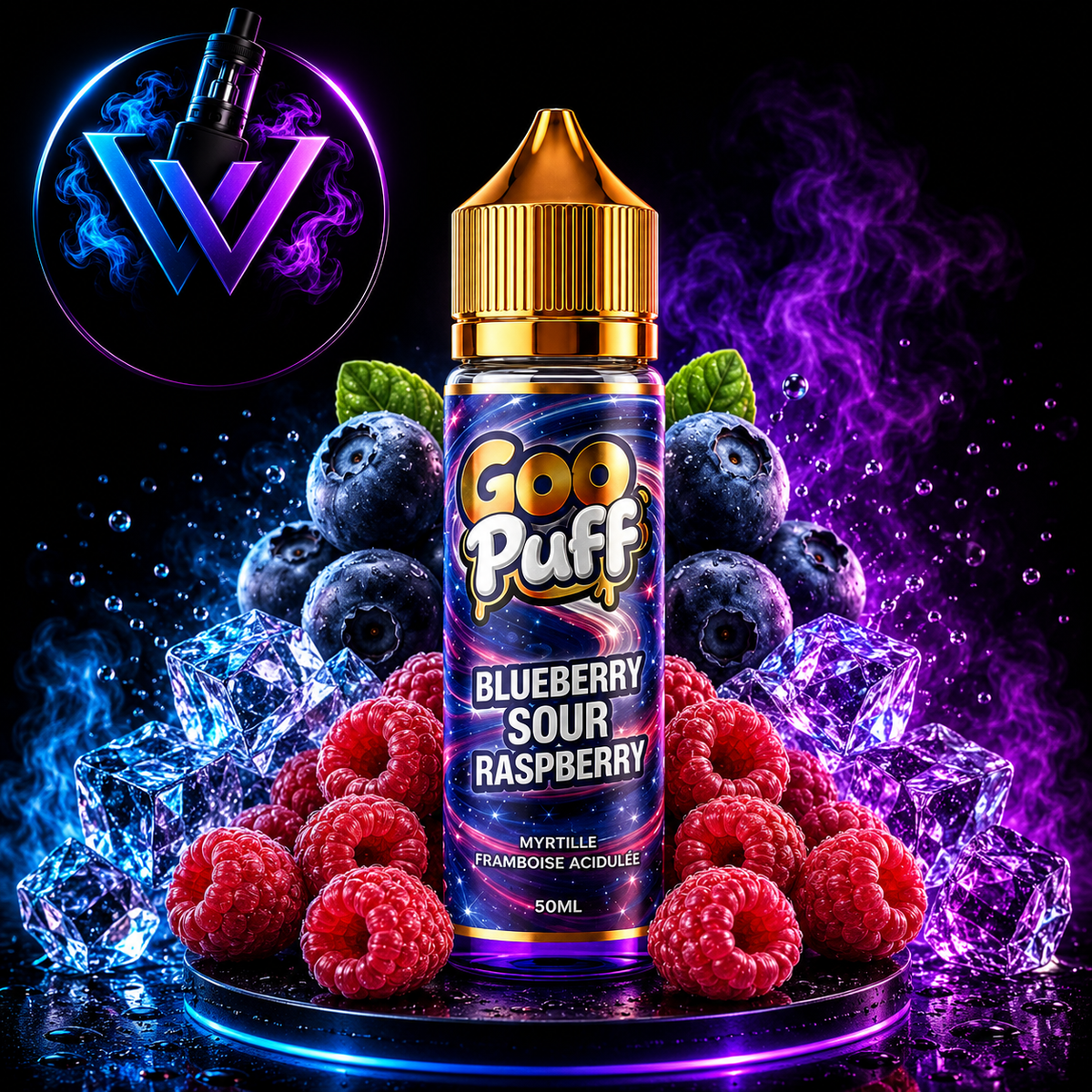Blueberry Sour Raspberry Goo Puff 50ml 00mg de nicotine