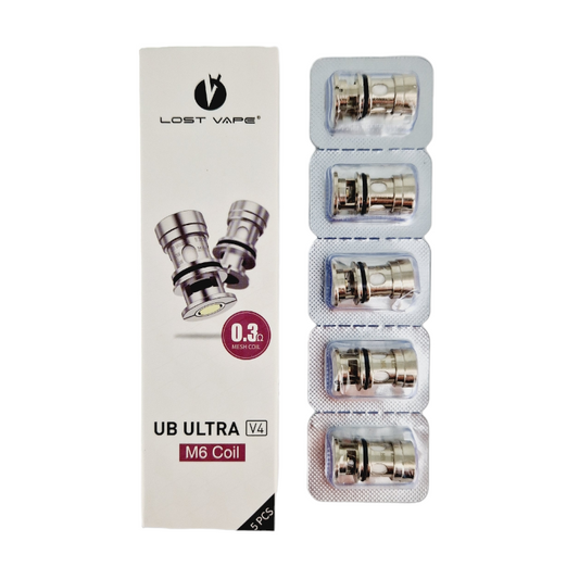 Pack de 5 resistances Mesh Ultra Boost V4 Lost Vape Ultra Boost M6;0.3 ohm recommandée à 30W-40W.