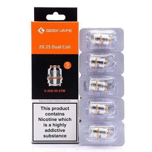Pack de 5 résistances Mesh Z Zeus GeekVape 0.25 ohm : 45-57W