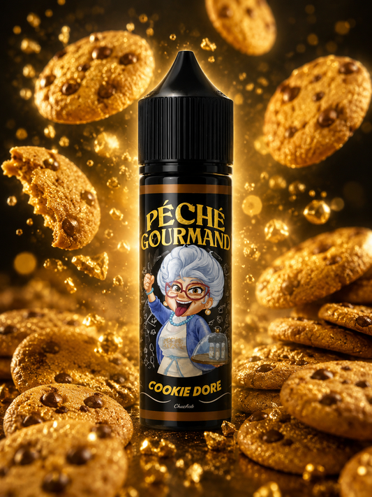 Cookie Dore Peche Gourmand E.liquide 50ml 00mg de nicotine