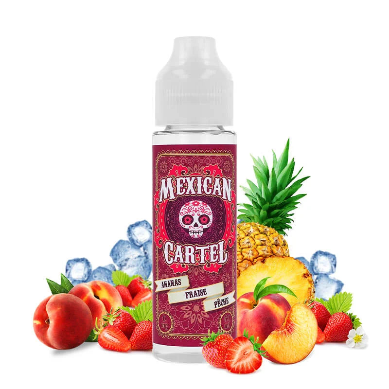 Ananas Fraise Peche Mexican Cartel E.liquide 50 ml 00mg de nicotine