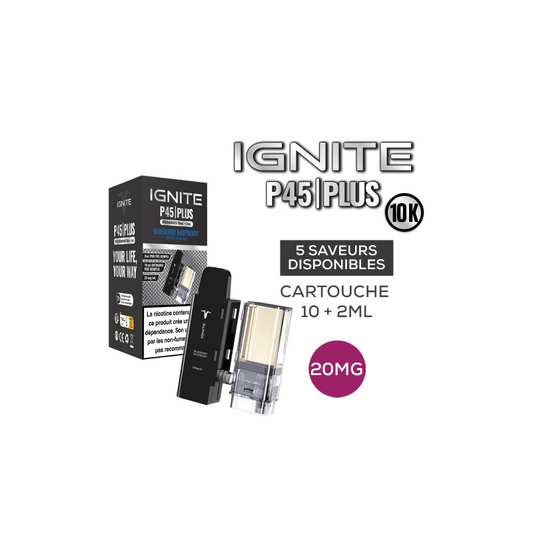 Cartouche P45 Plus 10K Refill 10+2ml 20mg Ignite CERISE FRAISE FRAMBOISE