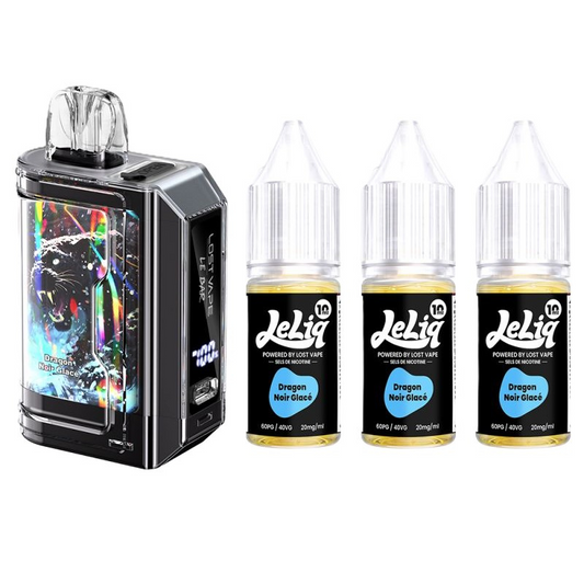 Kit Le Bar 45k Lost Vape dragon noir glacé(3x10ml 20mg