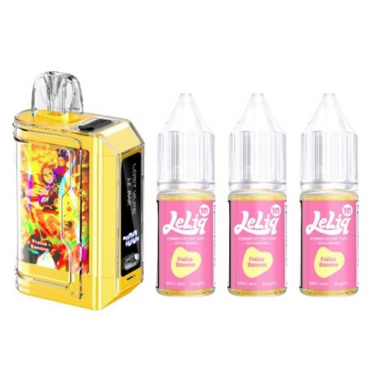 Kit Le Bar 45k Lost Vape fraise banane  (3x10ml 20mg)