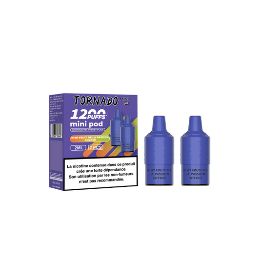 Pack de 2 Pods Tornado Mini 2ml 20mg Fumot KIWI FRUIS DE LA PASSION GOYAVE
