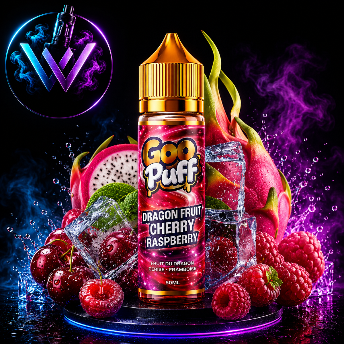Dragon Fruit Cherry Raspberry Goo Puff 50ml.                        00mg de nicotine